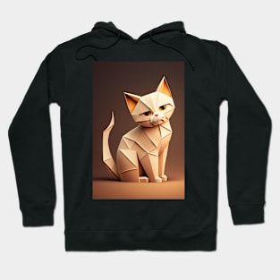 Cute Cat Portrait Paper Art Style Hoodie